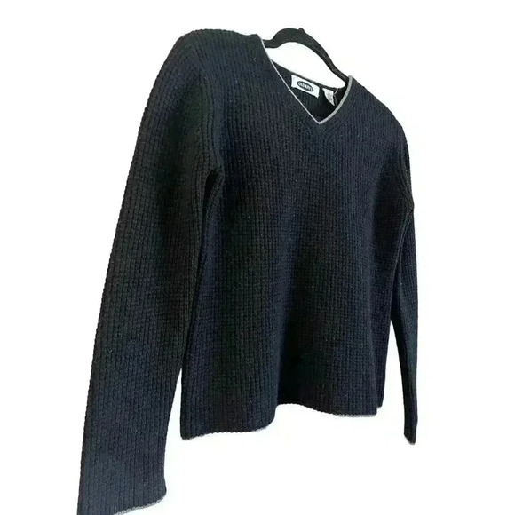 Old Navy Women’s 100% Lambswool Sweater V Neck Long Sleeve Black Size Small - Picture 2 of 5